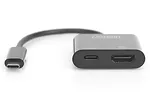 Digitus Adapter graficzny HDMI 4K 60Hz UHD na USB 3.1 Typ C, Power Delivery z audio, czarny, aluminiowy