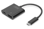 Digitus Adapter graficzny HDMI 4K 60Hz UHD na USB 3.1 Typ C, Power Delivery z audio, czarny, aluminiowy