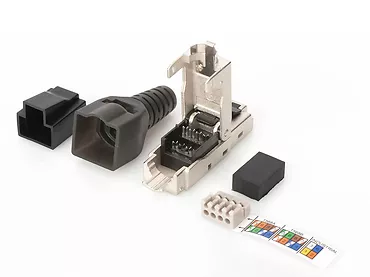 Digitus Wtyczka ekranowana RJ45 kat.6A do montażu AWG 22-27, 10 GBit Ethernet, PoE+