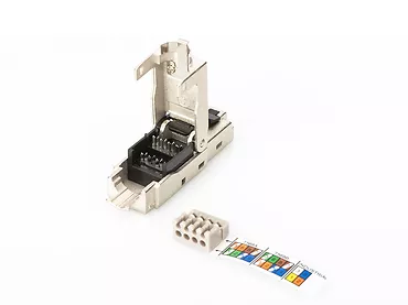 Digitus Wtyczka ekranowana RJ45 kat.6A do montażu AWG 22-27, 10 GBit Ethernet, PoE+