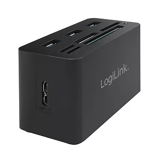 LogiLink Hub USB 3.0, 3 porty, z czytnikiem kart pamięci