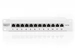 Digitus Patch panel 10 cali 12-port&oacute;w RJ-45 Kat.6 ekranowany 1U kompletny LSA, wspornik kablowy, szary