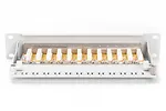 Digitus Patch panel 10 cali 12-port&oacute;w RJ-45 Kat.6 ekranowany 1U kompletny LSA, wspornik kablowy, szary