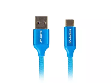 LANBERG Kabel Premium USB CM - AM 2.0 1m niebieski 5A, pełna miedź
