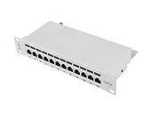 LANBERG Patch Panel 12 Port 1U 10 cali kategoria 5e ekranowany szary