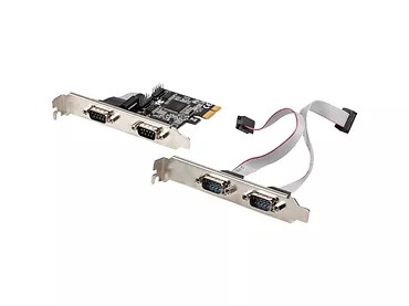 LANBERG Karta PCI Express - COM 9Pin x4 + Śledzie Low Profile