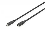 ASSMANN Kabel przedłużający USB 3.1 Gen.2 SuperSpeed+ 10Gbps Typ USB C/USB C M/Ż, PD, czarny 0,7m