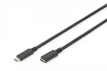 ASSMANN Kabel przedłużający USB 3.1 Gen.2 SuperSpeed+ 10Gbps Typ USB C/USB C M/Ż, PD, czarny 0,7m