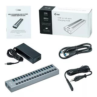 i-tec Hub USB3.0 z ładowaniem, 16 portów, 90W