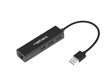 NATEC Hub USB Dragonfly 3 porty USB 2.0 + RJ45