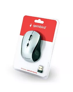 Gembird Bezprzewodowa mysz optyczna czarno-srebrna