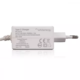 Whitenergy Zasilacz AC 230V, 5V/3A, 9V/3A, 12V/3A, 15V/3A, 20V/2, 25A USB C