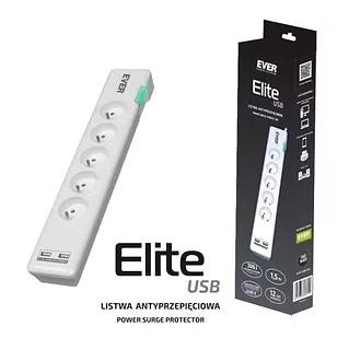 EVER Listwa antyprzepięciowa ELITE USB