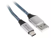 Tracer Kabel USB 2.0 Type-C A męski - C męski 1,0m czarno-niebieski