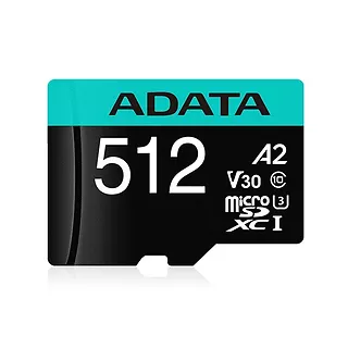 Adata Karta microSD Premier Pro 512 GB UHS1 U3 V30 A2 + adapter