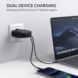 Ultraszybka ładowarka sieciowa 2xUSB Power Delivery (1xUSB A+1xUSB C) 60W 5.4A  PA-D3