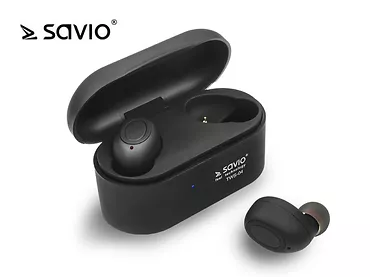 Elmak Słuchawki bezprzewodowe Bluetooth Savio TWS-04 BT 5.0 z mikrofonem i powerbankiem