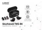 Elmak Słuchawki bezprzewodowe Bluetooth Savio TWS-04 BT 5.0 z mikrofonem i powerbankiem