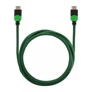 Elmak Kabel HDMI, v2.0 3D, gamingowy, XBOX, zielono-czarny, oplot nylon, złoty, 4Kx2K, 3.0m SAVIO GCL-06