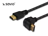 Elmak Kabel HDMI v.1.4 Savio CL-04 1,5m, wielopak 10 szt., czarny kątowy, 4Kx2K