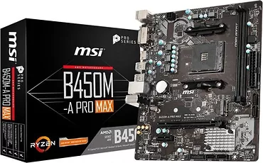 MSI Płyta główna B450M-A PRO MAX AM4 DDR4 DVI/HDMI u-ATX