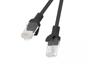 PATCHCORD KAT.5E 0.25M CZARNY FLUKE PASSED LANBERG 10-PACK