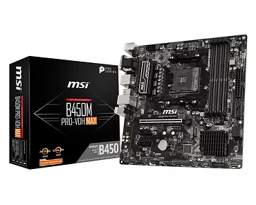 MSI Płyta główna B450M PRO-VDH MAX AM4 4DDR4 DVI/VGA/HDMI uATX