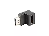 LANBERG Adapter HDMI(M) - HDMI(F) Kątowy 90 stopni dół Czarny