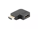 LANBERG Adapter HDMI(M) - HDMI(F) Kątowy 90 stopni lewy Czarny