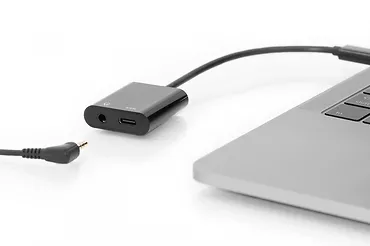 Digitus Kabel rozdzielacz USB 3.1 Typ C Gen.2 SuperSpeed+ 10Gbps Mini Jack 3.5mm + Typ USB C czarny, 20cm