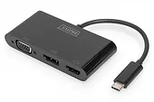 Digitus Adapter graficzny HDMI/DP/VGA 4K 60Hz UHD/ FHD na USB 3.1 Typ C, z audio, czarny