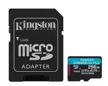 Kingston Karta microSD 256GB Canvas Go Plus 170/90MB/s Adapter