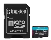 Kingston Karta microSD  64GB Canvas Go Plus 170/70MB/s Adapter