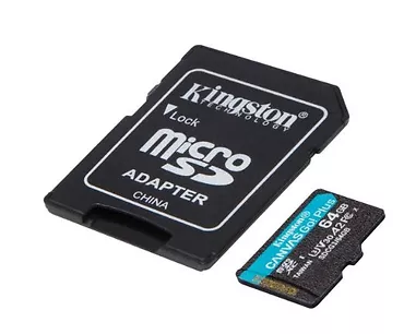 Kingston Karta microSD  64GB Canvas Go Plus 170/70MB/s Adapter