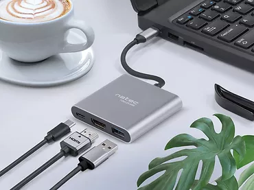 NATEC Multi Port Fowler mini USB-C PD, USB 3.0, HDMI 4K