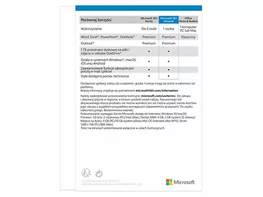 Microsoft 365 Personal PL P6 1Y 1U Win/Mac QQ2-01000 Stary P/N: QQ2-00735