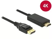 Delock Kabel DisplayPort v1.2A - HDMI M/M 4K 2M czarny Premium