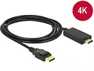 Delock Kabel DisplayPort v1.2A - HDMI M/M 4K 2M czarny Premium