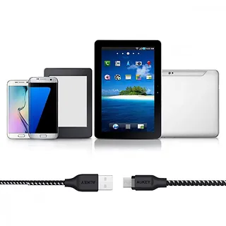 CB-AM1 Black ultraszybki kabel nylonowy Quick Charge micro USB-USB | 1.2m | 5A | 480 Mbps