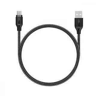 CB-AM1 Black ultraszybki kabel nylonowy Quick Charge micro USB-USB | 1.2m | 5A | 480 Mbps