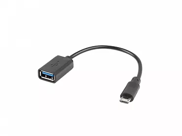 LANBERG Adapter MICRO USB(F)- USB-A(f )2.0 0.15M OTG Czarny