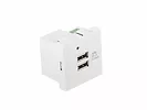 LANBERG Gniazdo 45x45 230v ładowarka 2xUSB 2.1A Białe