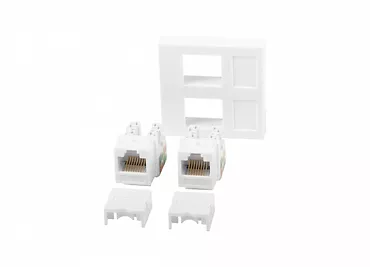 LANBERG Gniazdo 45x45 RJ45 + Keystone kat.6 UTP Białe