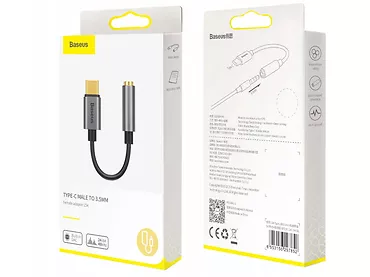 Adapter audio Baseus L54 USB-C + mini jack 3,5mm Szary