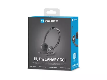 NATEC Słuchawki Canary Go z mikrofonem Czarne