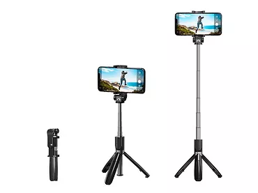 NATEC Selfie stick tripod bezprzewodowy Alvito BT 4.0 Czarny