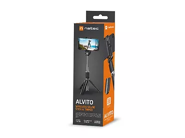 NATEC Selfie stick tripod bezprzewodowy Alvito BT 4.0 Czarny