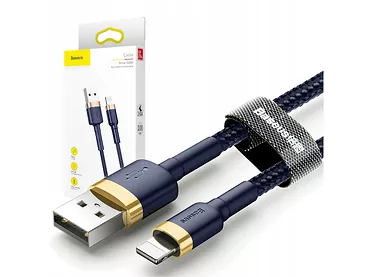 Kabel Lightning USB Baseus Cafule 2,4A 1m Złoto- niebieski