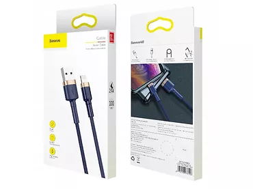 Kabel Lightning USB Baseus Cafule 2,4A 1m Złoto- niebieski