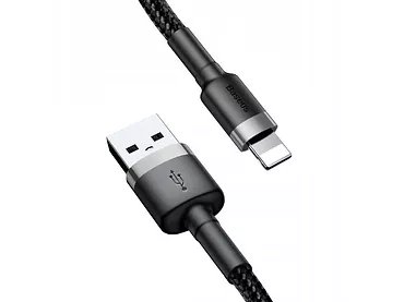 Kabel Lightning USB Baseus Cafule 2,4A 1m Szaro-czarny